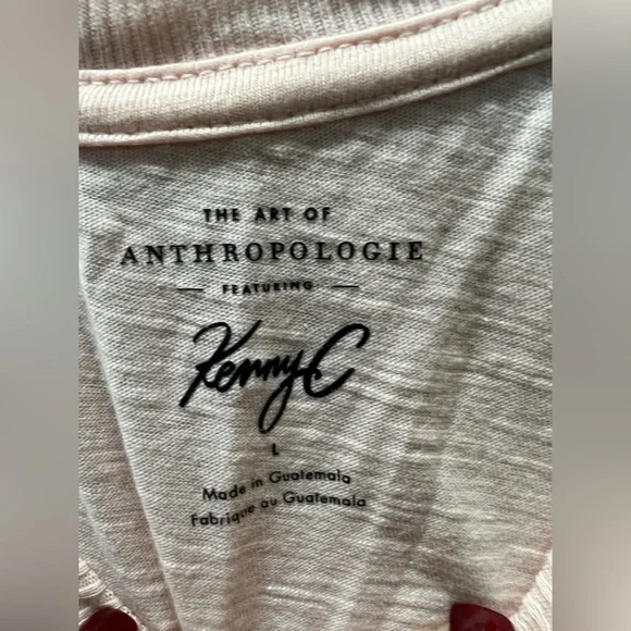 Anthropologie Large New No Tags Pink Graphic T-Shirt - Picture 4 of 7